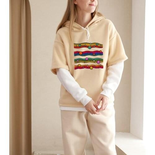 Color Block Hoodie Purple Kawaii Harajuku Patchwork Contrast Color Sweatshirt Cute Mulheres Sweetshirts Plus Size Women Clothing