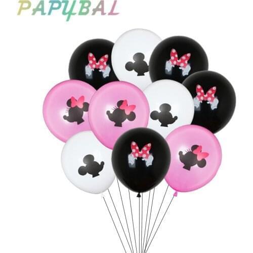 10pcs Disney Mickey Minnie Mouse Party Balloons Latex Baby Shower Birthday Party Decorations Kids Classic Toys Gifts