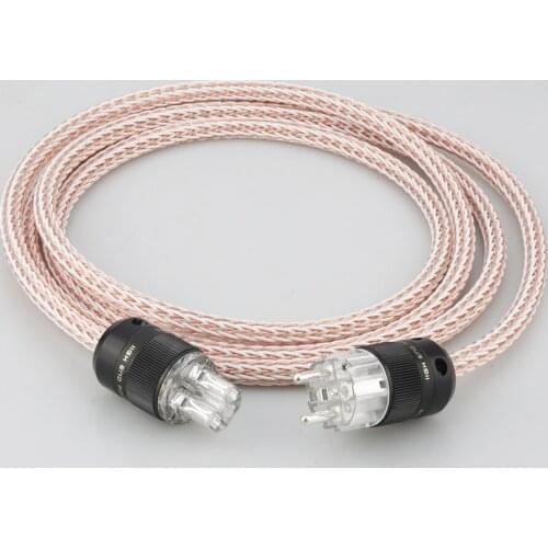 High Quality 6N OCC Hifi 12TC Audiophile European AC Power Cord power cable Hi-End Schuko EUR Silver plated Power Plug