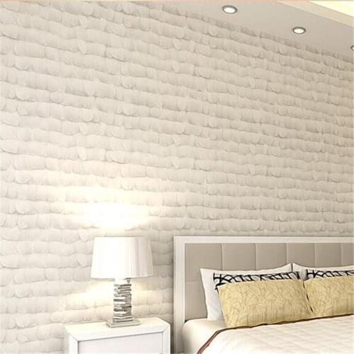 Wellyu Simple feather background wallpaper 3D stereo shop decoration retro fashion personality women clothing store wallpaper