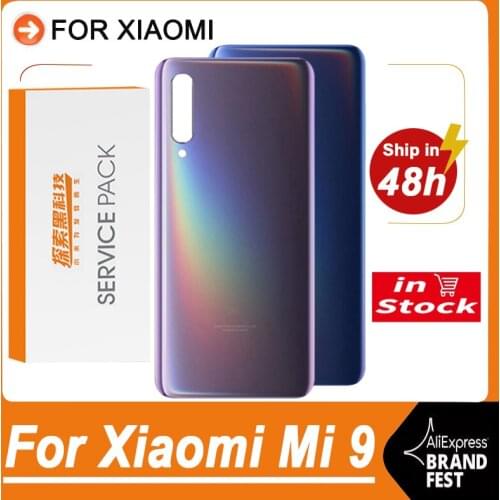 Back Housing Replacement For Xiaomi Mi 9 Back Cover Battery Glass adhesive Sticker With Camera Lens For Xiaomi Mi9 Rear Cover