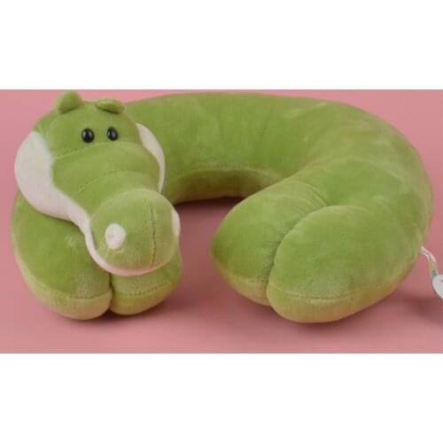 Green Crocodile Plush U Shaped neck travel pillow, Plush Head Cushion Rest Pillow Free Shipping