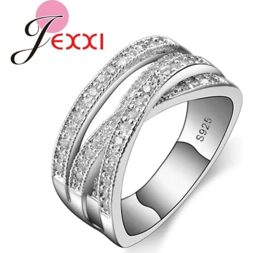 New Design Fashion 925 Sterling Silver Wedding Engagement Ring For Women Romantic Fashion Jewelry Party Rings