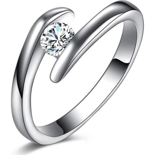 Fashion Jewelry Silver Ring For Women Cubic Zirconia Stone Ladies Ring 925 Sterling Silver Party Romantic Wedding Rings #111