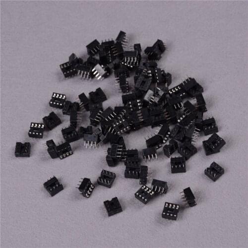 100pcs/lot Round Hole 8 Pins 2.54MM DIP DIP8 IC Sockets Adaptor Solder Type 8 PIN IC Connector High Quality Wholesale