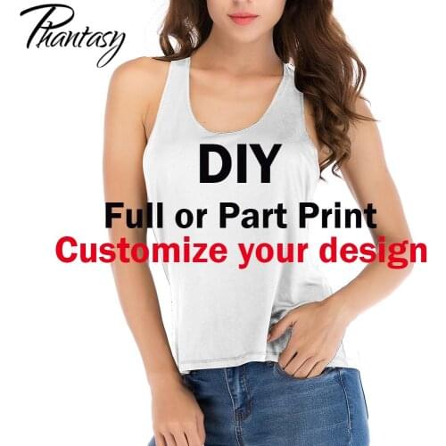 1MOQ DIY Custom Vest Women Tank Tops 3D Digital Printed Customize Own Picture Elasticity T Shape Vest Dropshipping