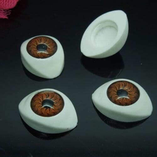 20Pcs(10pairs) Half Plastic Doll Eyes Brown color BJD EYES, Oval Doll Dollfie Eyes Eyeballs Wholesale 16*22.5mm