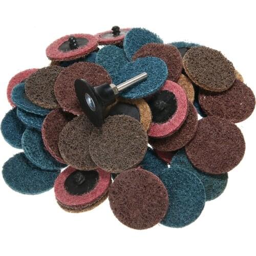 45Pcs Sanding Discs Set 2" 50mm Roll Lock Surface Sanding Discs + 1Pcs Roloc Disc Pad Holder For Cleaning Abrasive Tools
