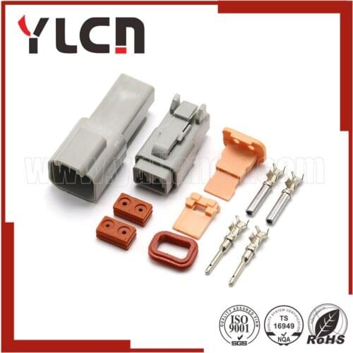 5 Sets 2 Pin Waterproof Male Female Automotive Connector PlugS Style Enhanced Seal Shrink Boot Adapter DT06-2S DT04-2P