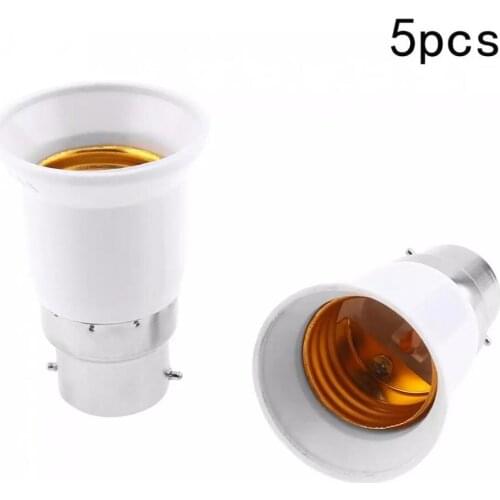 5pcs 3A 0 - 250V B22 to E27 LED Bulb Base Adapter Universal Light Converter Lamp Socket Holder Fit for Home Lighting