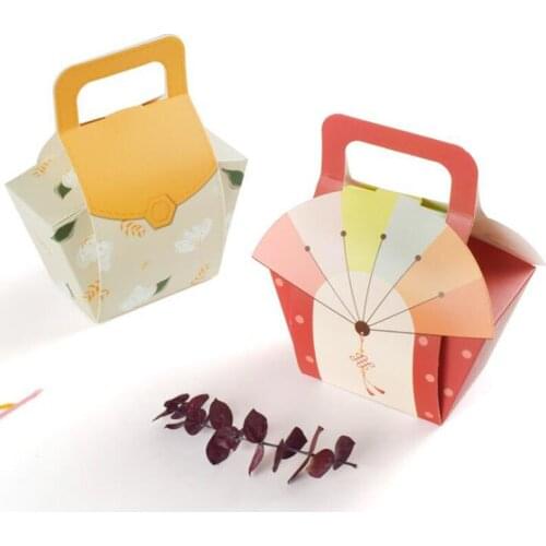 50pcs Handle Cookies/Candy/Snowflakes Packaging Paper Box Specially Birthday Party Baby Shower Decoration Handmade Gift