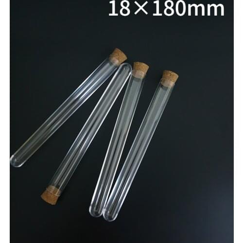 50pcs/pack 18*180mm( 7.08*70.8 in ) Plastic tube with Cork Cap Wedding favours Vial Packing tube Free Shipping