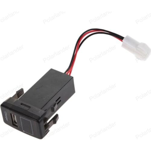 For T/OYOTA V/IGO Voltmeter 5V 2.1A cell Phone adapter with Wire Auto Dashboard USB port Car Charger