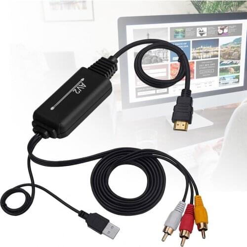 Video Cable Adapter No Power Converter Practical High Quality Audio Video Signal Receiver for Projector Monitor VCR Player