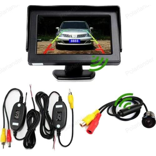 3 in 1 Wireless 4.3 " LCD Car Monitor with Mini CCD Auto Rear View Camera + 2.4GHz transmitter receiver kit