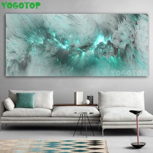 Larger Cloud Abstract Diy Diamond Painting cross-stitch Full 5D Diamond Embroidery Mosaic Rhinestone Wall Art light blue YY5115