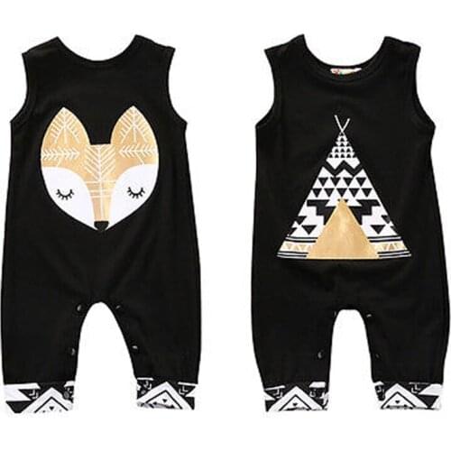 Pudcoco US Stock Newborn Toddler Baby Boy Girl Print Animal Sleeveless Playsuit Romper Jumpsuit Outfits Playsuit One-pieces