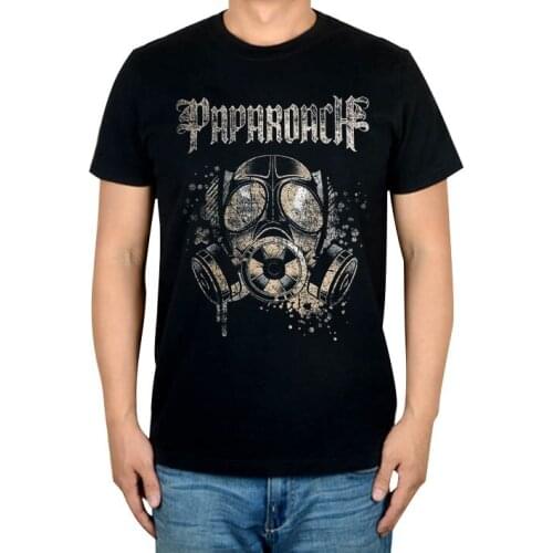 Summer Style Papa Roach Punk Rock Band Black T shirt 3D mma fitness 100%Cotton Heavy Dark Metal print Tshirt XXXL Mask