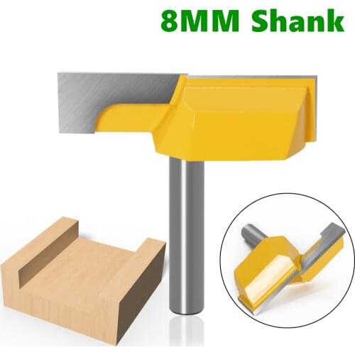 1PC 8MM Shank leaning Bottom Router Bits ,2-1/4 Cutting Diameter for Surface Planing Router Bit Milling Cutter for Wood Woodwork