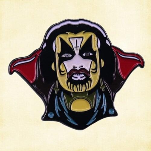 King Satan occult Danish black Heavy Metal Rock Band Enamel Pin retro 80s gothic metal brooch badge