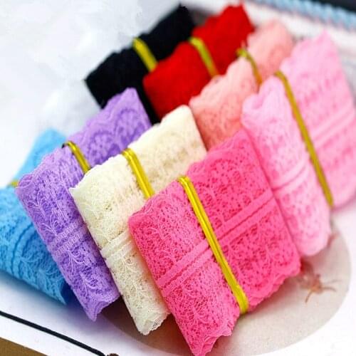 A038 Wide 4.5CM Lace White Embroidered Net Lace Trim non-elastic lace Ribbon Sewing Trimmings Appliques Tape