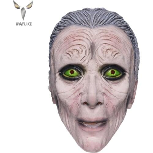 WAYLIKE Halloween Green Eye Wizard Latex Mask Adult Party Costume Mask Horror Carnival Cosplay Party Props