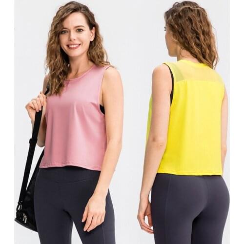 Fashion 2021 Sleeveless Sports T-shirt Quick Dry Breathable Yoga Tank Top Women Fitness Running Vest Gym Yoga Shirt Undershirt
