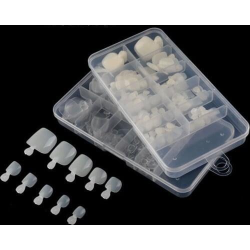 100pcs Natural/Clear Color French False Nail Tips Artificial Foot Toe Fake Nails Art Acrylic Manicure Tools
