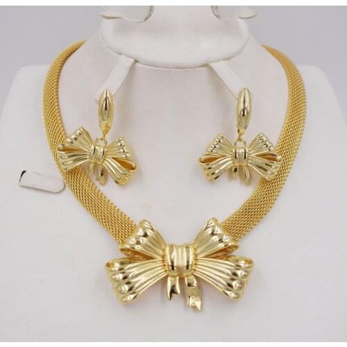 New High Quality Dubai gold big Jewelry Set Gold color Nigerian Wedding African Jewelry Sets Parure Bijoux Femme