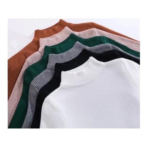 New-coming Autumn Winter Tops Turtleneck Pullovers Sweaters Primer shirt long sleeve Short Korean Slim-fit tight sweater