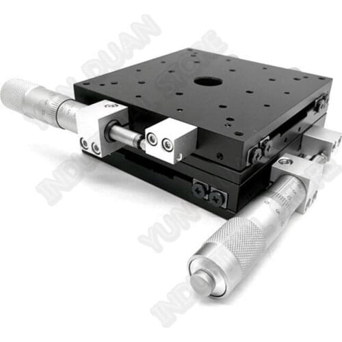 FineTuning Platform XY Axis 100*100mm 4" Trimming Station Manual Displacement Cross Roller Guide Way Linear Stage Sliding Table