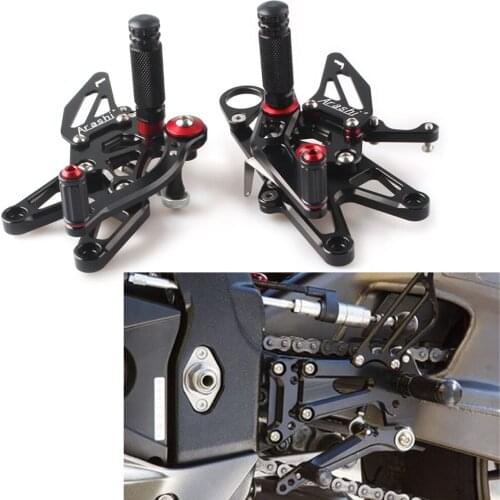 Black Motorcycle Adjustment Footrest Foot Pegs Rearset 1Pair For BMW S1000RR 2009 2010 2011 2012 2013 2014 CNC Aluminum