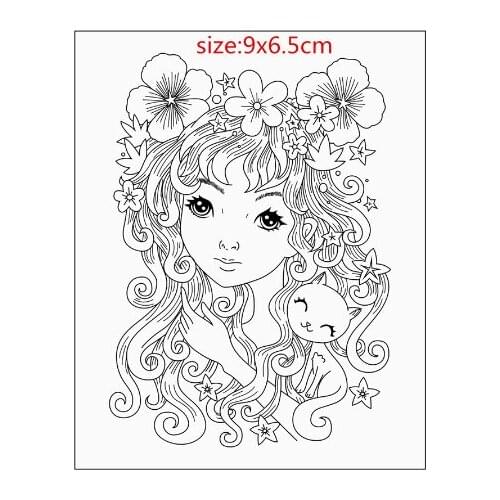 Girl Transparent Clear Pattern Stamps For DIY Scrapbooking/Card Making/Kids Christmas Fun Decoration Suppliestampons
