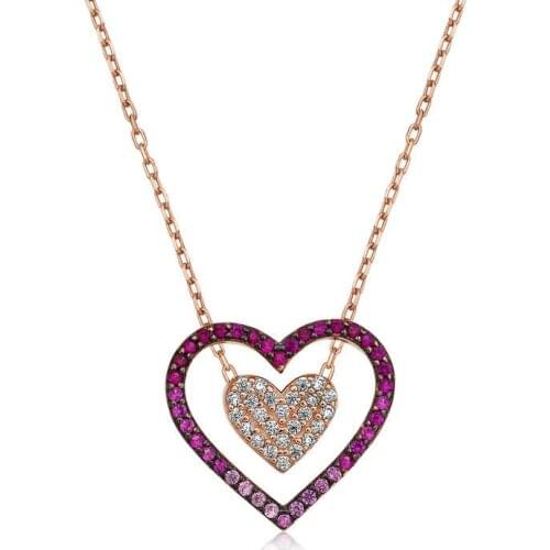 Tevuli 925 Sterling Silver Two Heart Woman Necklace