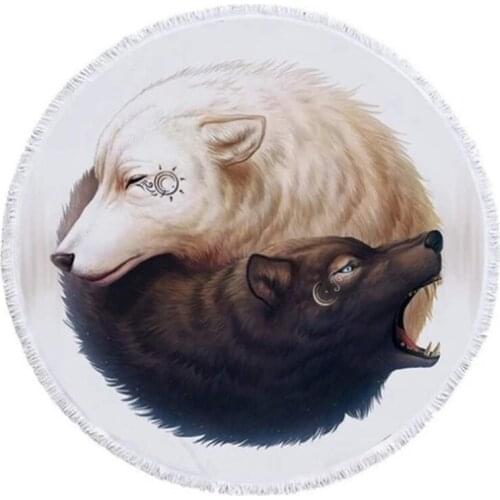 Animal wolf flower bird miraculous For home towel Beach towel beach towel Bath towels Beach mat Beach cover up Sea beach towel