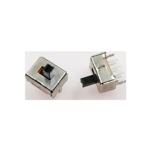 100PCS/LOT SS22D07 SS-22D07 6PIN 2P2T DPDT toggle switch side slide switches handle 4mm