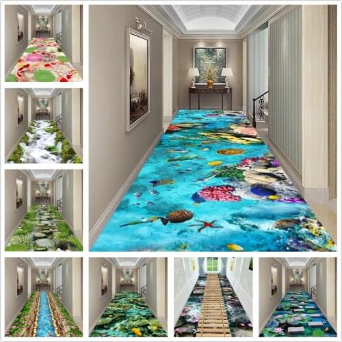 3D Printing Stream Goldfish Corridor Mat Bedroom Kitchen Rugs Decor Floor Area Rug Doormat Underwater World Living Room Carpets