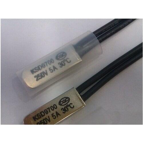 500Pcs/lot 30C Degree Celsius / 86F NO Normal Open Thermal Protector Sensor Thermostat temperature control fuse switch 250V 5A