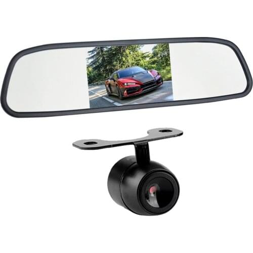 4.3" 4.3 inch TFT LCD Color Car rear view mirror monitor video DVD player car audio auto for Car Reverse camera