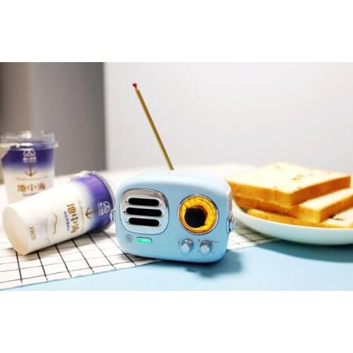 New MAO KING Radiooo Toaster 60s Bluetooth Speaker TR101BU Retro blue FM Radio Wireless portable Music Metal Player gift