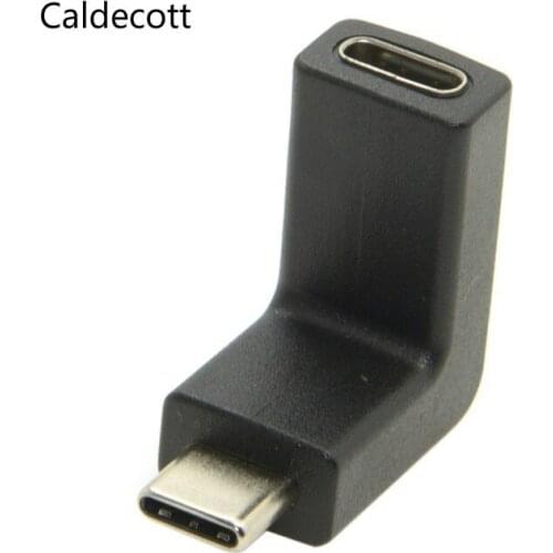 Caldecott 90 Degree Right Angled USB 3.1 Type C Male to Female Extension USB-C Adapter angle Connector
