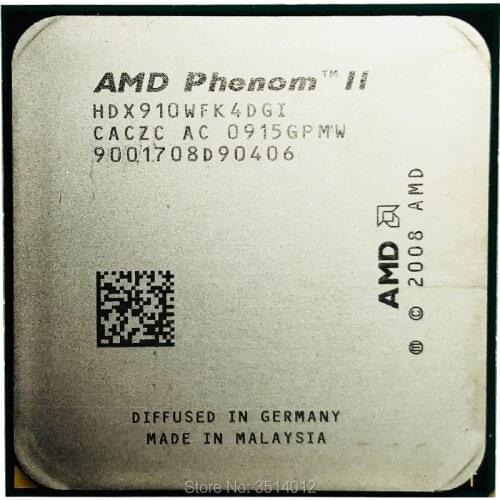 AMD Phenom II X4 910 2.6 GHz Quad-Core CPU Processor 95W HDX910WFK4DGI Socket AM3