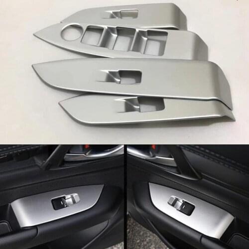 Yimaautotrims Door Handle Holder Window Lift Button Switch Protection ABS Cover Trim 2 Color Fit For Mazda CX-3 CX3 2016 - 2019
