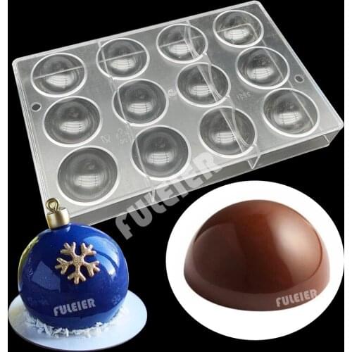 5cm Diameter Half Ball Shape Polycarbonate Chocolate Mold For Baking Mousse Candy Jelly Cake Decoration Confectionery Tools