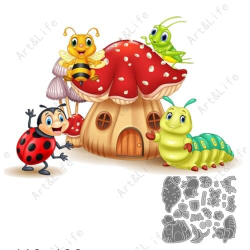 Mushroom House 2021 Hot New Metal Cutting Dies Scrapbooking Stencils for Album Christmas Birthday Card Embossing Stamp and Dies