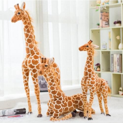 Giant Size Giraffe Plush Toys Cute Stuffed Animal Dolls Soft Simulation Giraffe Doll Birthday Gift Kids Toy Bedroom Shop Decor