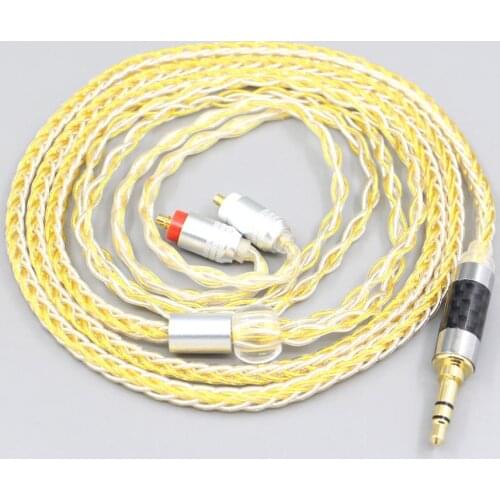 LN007311 8 Core OCC Silver Gold Plated Braided Earphone Cable For Sony IER-M7 IER-M9 IER-Z1R