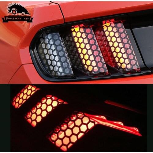 Modified wild horse stockings tail light stickers honeycomb tail light sticker film car Accessories for Ford 15-17 mustang