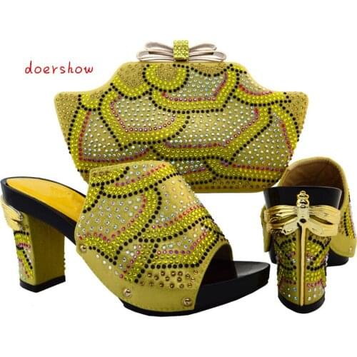New design African shoes and matching bags italian shoes and bag set women pumps italy ladies shoes and Bags doershow! HJT1-9