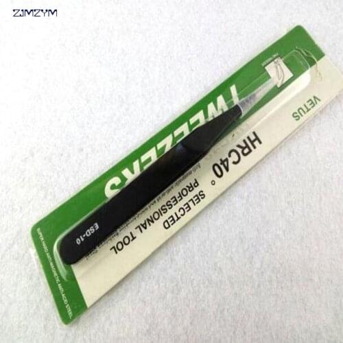 Wholesale HRC40 Degrees Multifunction anti-static Antimagnetic sharp point Stainless Steel Tweezers ESD-10 for Repairing Tools